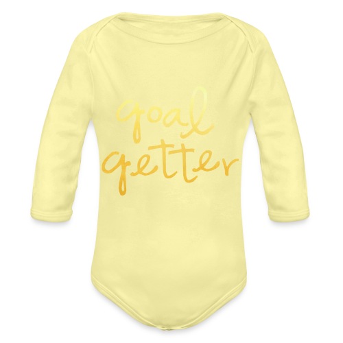 Motivation Yellow Quotes - Organic Long Sleeve Baby Bodysuit