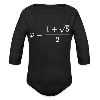 Golden Ratio Golden Number Value Calculus Geometry - Organic Long Sleeve Baby Bodysuit - black - Front