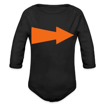 arrow - Organic Long Sleeve Baby Bodysuit - black - Front