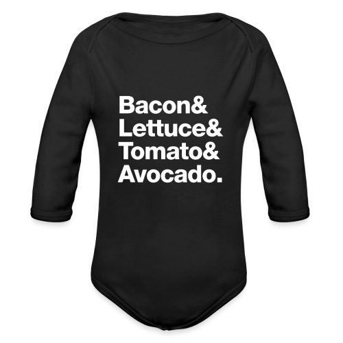 BLTA (white text) - Organic Long Sleeve Baby Bodysuit