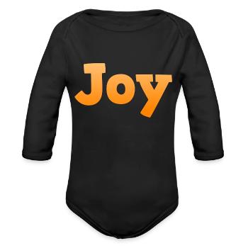 Joy - 2 - Organic Long Sleeve Baby Bodysuit - black - Front