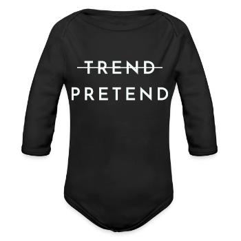 Trend Pretend - Organic Long Sleeve Baby Bodysuit - black - Front