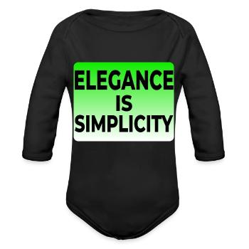 ELEGANCE IS SIMPLICITY T-SHIRT - Organic Long Sleeve Baby Bodysuit - black - Front