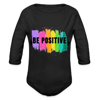 Spectrum of Positivity - Organic Long Sleeve Baby Bodysuit - black - Front