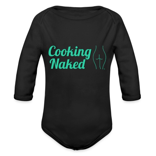 Cooking Naked Apron - White - Organic Long Sleeve Baby Bodysuit