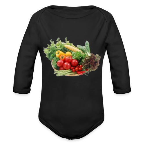 vegetable fruits - Organic Long Sleeve Baby Bodysuit