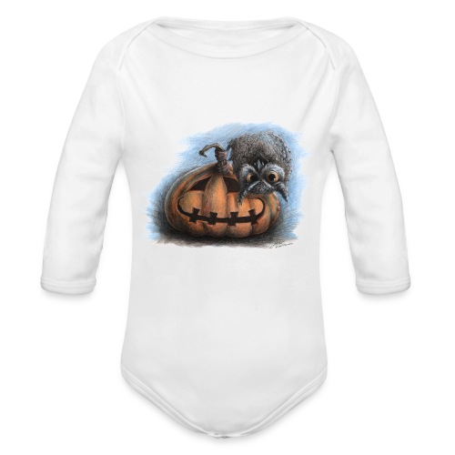 Halloween Owl - Organic Long Sleeve Baby Bodysuit