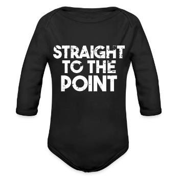 Straight to the Point - Organic Long Sleeve Baby Bodysuit - black - Front