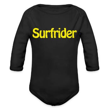 DESIGNSurfrider trending - Organic Long Sleeve Baby Bodysuit - black - Front