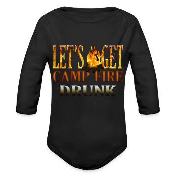 Camo Camping - Organic Long Sleeve Baby Bodysuit - black - Front