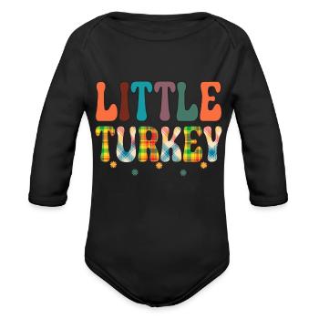 Little Turkey - Organic Long Sleeve Baby Bodysuit - black - Front