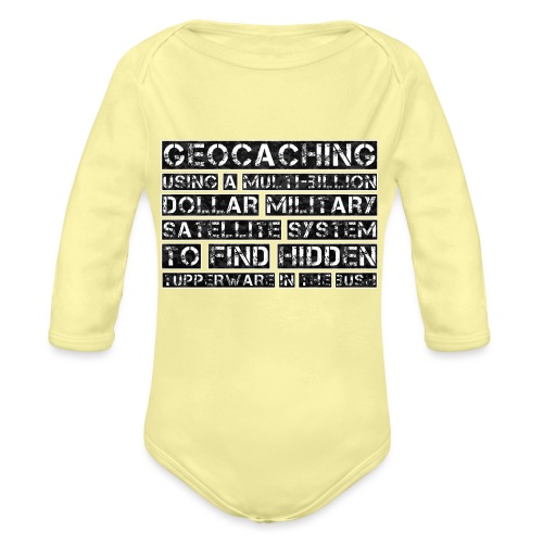 Geocaching Camo Satellite - Organic Long Sleeve Baby Bodysuit
