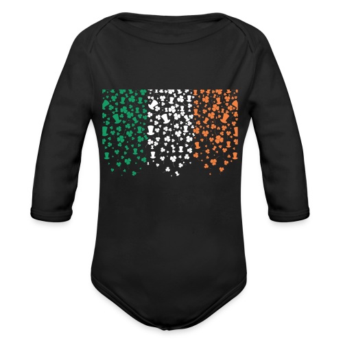 Shamrock Irish Flag - Organic Long Sleeve Baby Bodysuit