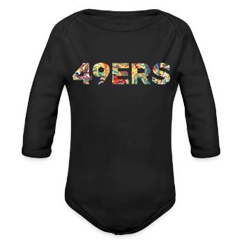 DESIGN49ERS trending quote - Organic Long Sleeve Baby Bodysuit - black - Front
