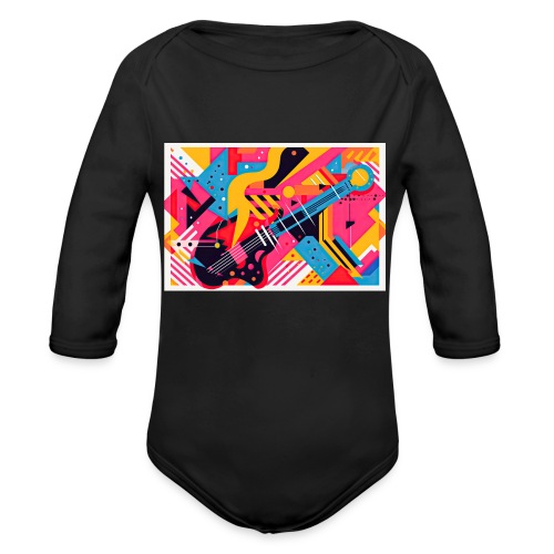 Memphis Design Rockabilly Abstract - Organic Long Sleeve Baby Bodysuit
