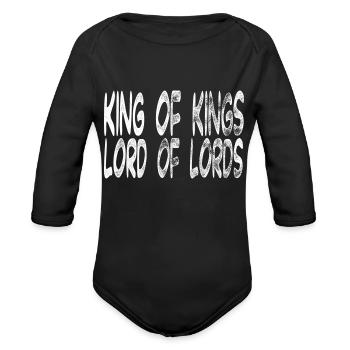 King of Kings - Organic Long Sleeve Baby Bodysuit - black - Front