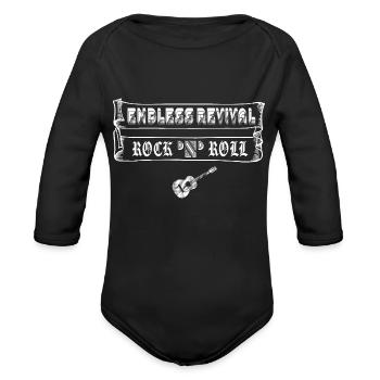 Endless revival rock'n'roll guitar rockabilly - Organic Long Sleeve Baby Bodysuit - black - Front