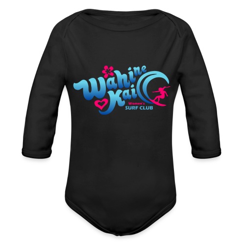 Wahine Kai LOGO international blue - Organic Long Sleeve Baby Bodysuit