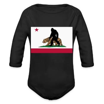 Bigfoot California's Cryptid Legend - Organic Long Sleeve Baby Bodysuit - black - Front