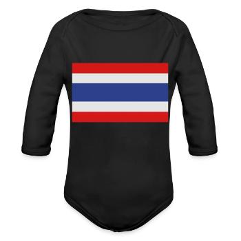 Thailand - Organic Long Sleeve Baby Bodysuit - black - Front
