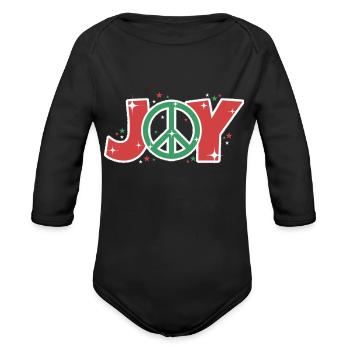 Retro Joy - Organic Long Sleeve Baby Bodysuit - black - Front