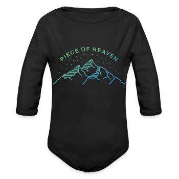 Piece Of Heaven - Organic Long Sleeve Baby Bodysuit - black - Front
