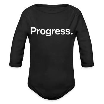 DESIGNProgress trending - Organic Long Sleeve Baby Bodysuit - black - Front
