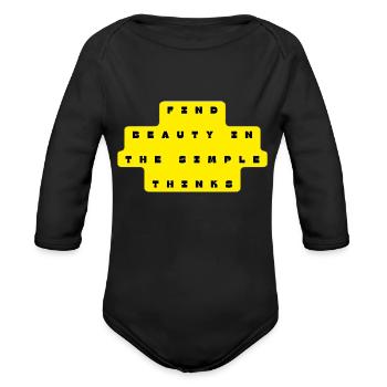Discover Beauty in Simplicity - Organic Long Sleeve Baby Bodysuit - black - Front