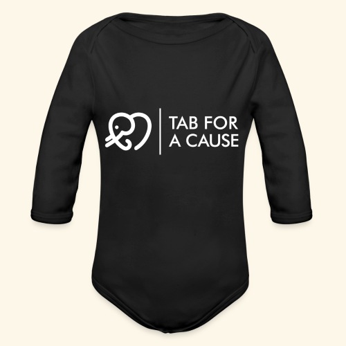 TFC Logo and Text all White - Organic Long Sleeve Baby Bodysuit