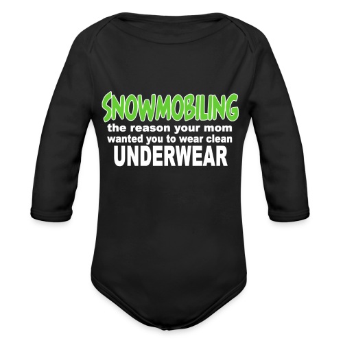 Snowmobiling Underwear - Organic Long Sleeve Baby Bodysuit