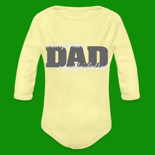 First Hero First Love Dad - Organic Long Sleeve Baby Bodysuit