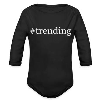 trending - Organic Long Sleeve Baby Bodysuit - black - Front