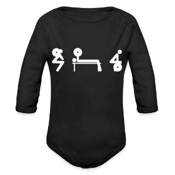 Squat Bench Deadlift - Organic Long Sleeve Baby Bodysuit - black - Front