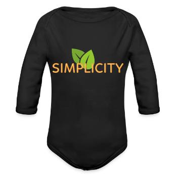 Simplicity in Nature - Organic Long Sleeve Baby Bodysuit - black - Front