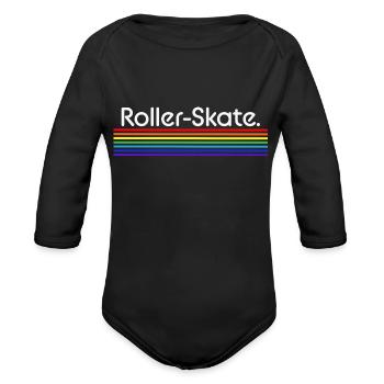 Roller Skate - Organic Long Sleeve Baby Bodysuit - black - Front