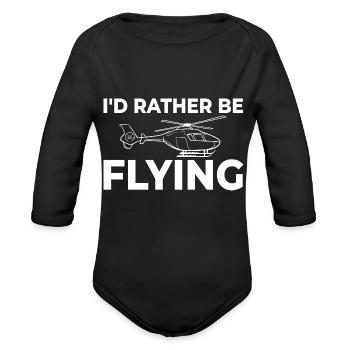 Helicopter Rc Remote Control Pilot - Organic Long Sleeve Baby Bodysuit - black - Front