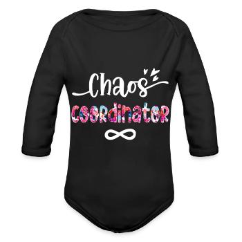 Chaos Coordinator Behavior Analyst - Organic Long Sleeve Baby Bodysuit - black - Front