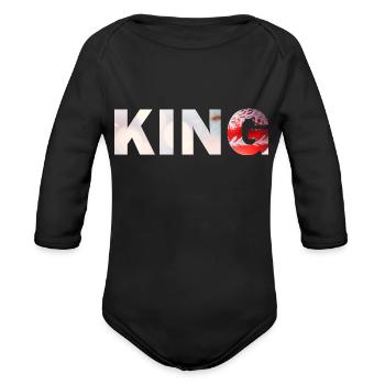 King - Organic Long Sleeve Baby Bodysuit - black - Front
