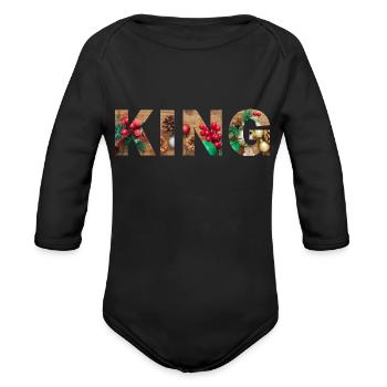 KING - Organic Long Sleeve Baby Bodysuit - black - Front