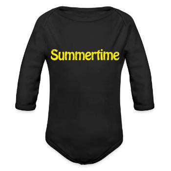 DESIGNSummertime trending - Organic Long Sleeve Baby Bodysuit - black - Front