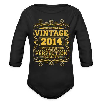 Vintage 2014 Original Limited Edition - Organic Long Sleeve Baby Bodysuit - black - Front
