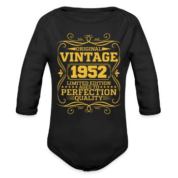 Vintage 1952 Original Limited Edition - Organic Long Sleeve Baby Bodysuit - black - Front