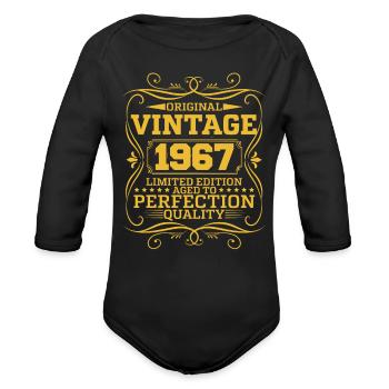 Vintage 1967 Original Limited Edition - Organic Long Sleeve Baby Bodysuit - black - Front