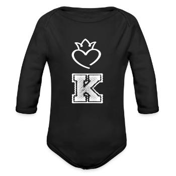 King - Organic Long Sleeve Baby Bodysuit - black - Front