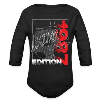 Limited Edition 1987 Limited Edition Football - Organic Long Sleeve Baby Bodysuit - black - Front