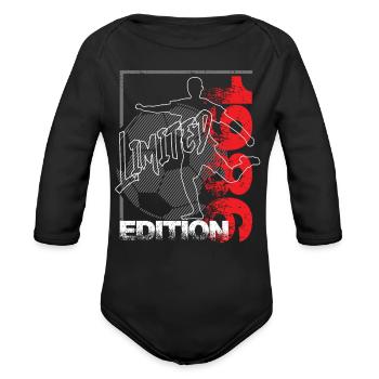 Limited Edition 1986 Limited Edition Football - Organic Long Sleeve Baby Bodysuit - black - Front