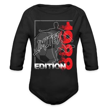 Limited Edition 1988 Limited Edition Football - Organic Long Sleeve Baby Bodysuit - black - Front