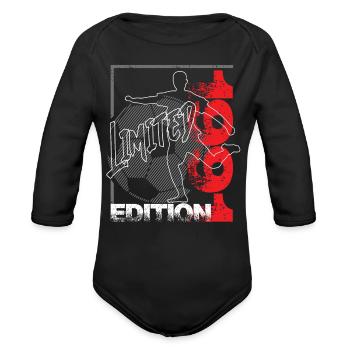 Limited Edition 1991 Limited Edition Football - Organic Long Sleeve Baby Bodysuit - black - Front
