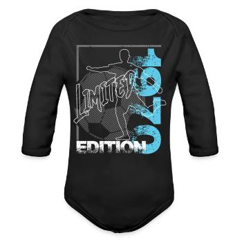Limited Edition 1970 Limited Edition Football - Organic Long Sleeve Baby Bodysuit - black - Front