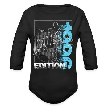 Limited Edition 1996 Limited Edition Football - Organic Long Sleeve Baby Bodysuit - black - Front